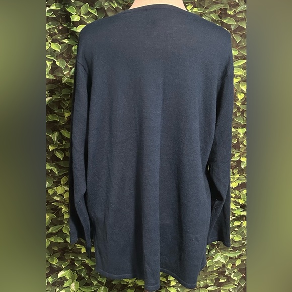 Lane Bryant Designs Co Wool Blend Sweater Teal Dark Blue Pullover Womens 14/16 - Picture 3 of 5